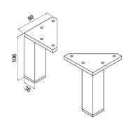 Nábytková noha Jika Zeta 8x3x10,6 cm chrom H4944010390001. technický nákres 