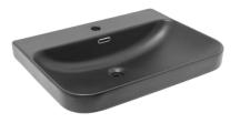 Nábytkové umyvadlo SAT Fusion 60,5x46 cm černá matná, otvor pro baterii uprostřed SATFUS6046BKM