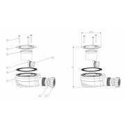 Sifon k vaničkám MULTI SIKOLIMCC průměr 90 mm ESLIM90. Technický nákres 2 
