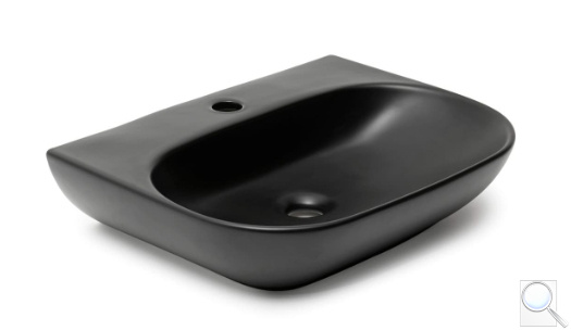 Umyvadlo SAT Brevis 50x38,5 cm bez přepadu černé SATBRE5038RBKM. obr. 1