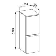 Koupelnová skříňka nízká Laufen Pro 35x33,5x100 cm dub H4831110954791. Technický nákres 