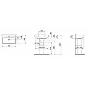 Umyvadlo Laufen Pro 60x38 cm bez otvoru pro baterii H8189594001091. Technický nákres&nbsp;