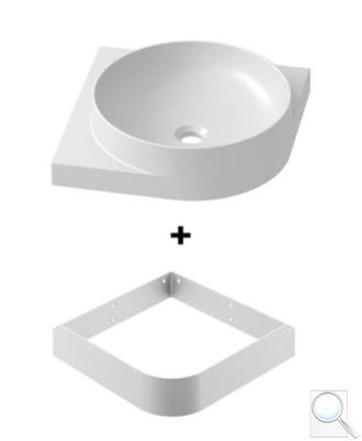 Umyvadlo Ravak Yard 45x12,5x45 cm s bílou konzolí X000001526. obr. 1