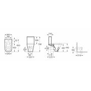 WC kombi, pouze mísa Roca The Gap zadní odpad A342477000. Technický nákres