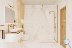 Koupelna Peronda Praline. SIKO-mramorova-cerna-drevena-koupelna-s-walk-in-a-volne-stojici-vanou-serie-praline-03