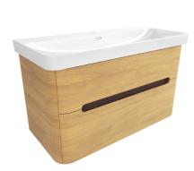 Koupelnová skříňka s umyvadlem SAT Fusion 97,5x53x45 cm dub medový mat SATFUSION2100DMU