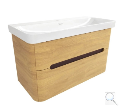 Koupelnová skříňka s umyvadlem SAT Fusion 97,5x53x45 cm dub medový mat SATFUSION2100DMU. obr. 1