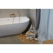 Volně stojící vana ke zdi SAT Lesly 170x82 cm litý mramor LE1700. obr. 5