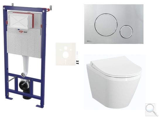 Závěsný WC set SAT do lehkých stěn / předstěnová montáž+ WC VitrA Integra SIKOSSINTRESU71K. obr. 1