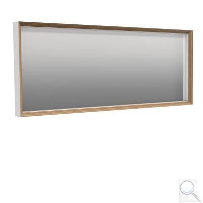 Zrcadlo Naturel Oxo Multi bílá mat/buk 100 x 40 cm