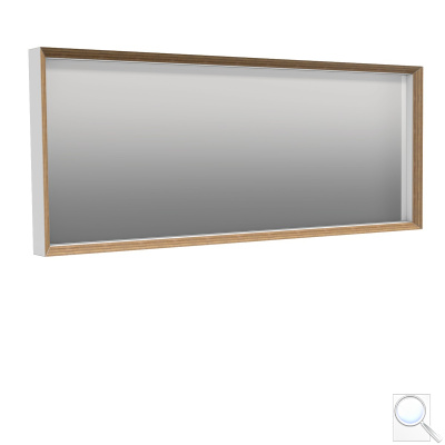 Zrcadlo Naturel Oxo Multi bílá mat/buk. 100 x 40 cm