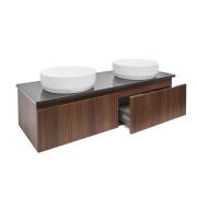 Koupelnová skříňka s deskou z umělého kamene SAT Evolution 118x30x44,8 cm ořech mat SATEVO120NATK. obr. 2 