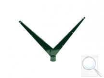 Bavolet na kulatý sloupek IDEAL® průměr 48 mm tvar V zelený Zn + PVC