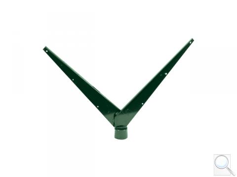 Bavolet na kulatý sloupek IDEAL® průměr 48 mm tvar V zelený Zn + PVC 