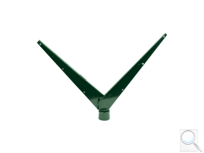 Bavolet na kulatý sloupek IDEAL® průměr 48 mm tvar V zelený Zn + PVC. 
