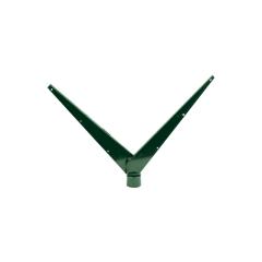 Bavolet na kulatý sloupek IDEAL® průměr 48 mm tvar V zelený Zn + PVC
