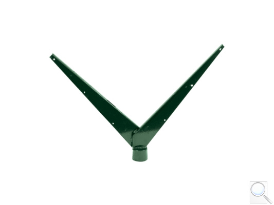 Bavolet na kulatý sloupek IDEAL® průměr 48 mm tvar V zelený Zn + PVC. 