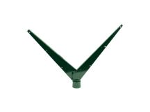 Bavolet na kulatý sloupek IDEAL® průměr 48 mm tvar V zelený Zn + PVC