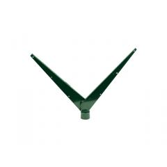 Bavolet na kulatý sloupek IDEAL® průměr 48 mm tvar V zelený Zn + PVC