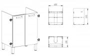 Koupelnová skříňka s umyvadlem Naturel Vario 65x48,5 cm dub bardolino VARIO65DBDB (Technický nákres 1)