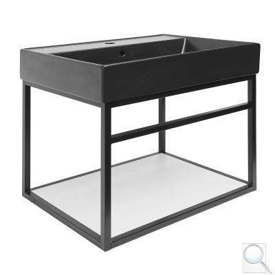 Konstrukce s keramickým umyvadlem Naturel Industrial 59x45x45 cm černá mat KONZOLEUM60BUC. obr. 1