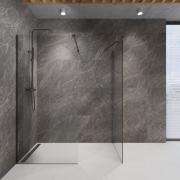 Sprchová zástěna Walk-in 100 cm SAT v barvě profilu PVD Gun metal SATBWI100PRGM. obr. 4 