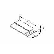 Polička Huppe Select+ kombinace designového držáku ručníku a odkládací poličky černá nebo stříbrná. Technický nákres