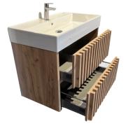 Koupelnová skříňka s umyvadlem SAT Delano 80x56x46 cm dub mat DELANO80ZDSAT. obr. 2 