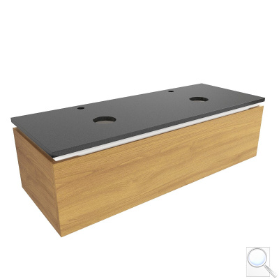 Koupelnová skříňka s žulovou krycí deskou SAT Feel 120x30x46 cm medový dub mat SATFEEL120DMZ. obr. 1
