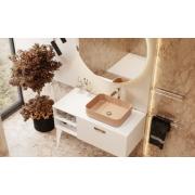 Umyvadlo na desku SAT Infinitio 50x39 cm hnědá mat bez přepadu SATINF5039LBRM. obr. 6 