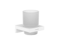 Držák skleničky a kartáčků Hansgrohe AddStoris včetně skleničky matná bílá 41749700