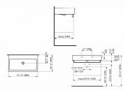 Nábytkové umyvadlo Laufen Living City 60x46 cm otvor pro baterii uprostřed H8174330001041 (Technický nákres)
