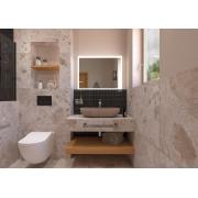 Umyvadlo na desku SAT Cemento 65x35 cm písková mat bez otvoru pro baterii, bez přepadu CEM6535P. (6)