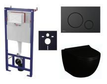 Závěsný WC set SAT do lehkých stěn / předstěnová montáž+ WC VitrA Sento SIKOSSSENBL68K