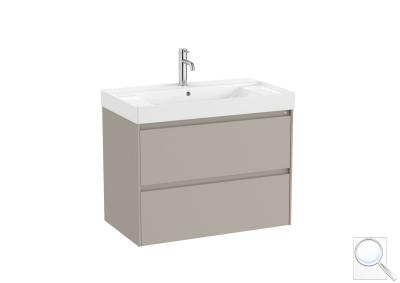Koupelnová skříňka s keramickým umyvadlem Roca Ona 80x64,5x46 cm písková mat ONA802ZPM obr. 1