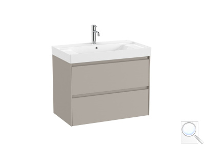 Koupelnová skříňka s keramickým umyvadlem Roca Ona 80x64,5x46 cm písková mat ONA802ZPM. obr. 1