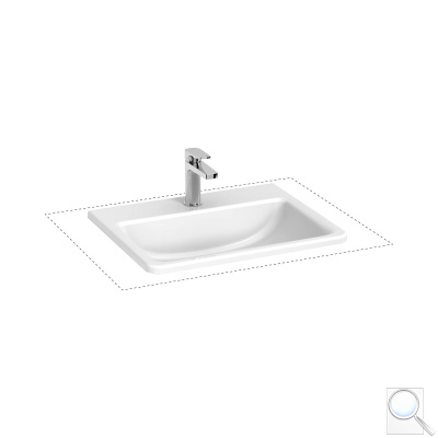 Zápustné umyvadlo Jika Cubito 56x44 cm otvor pro baterii uprostřed H8189630001301. obr. 1