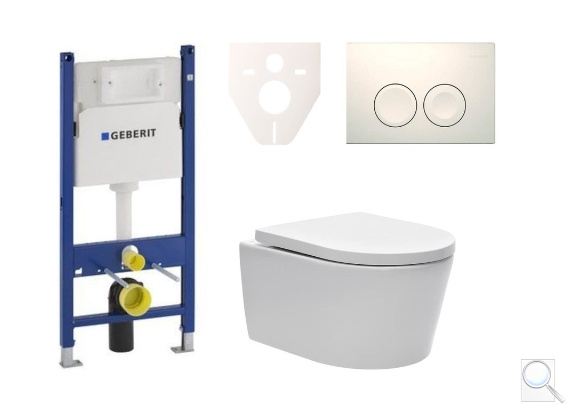 Závěsný WC set Geberit do lehkých stěn / předstěnová montáž+ WC SAT Brevis SIKOGES7W1. obr. 1