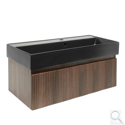 Koupelnová skříňka s umyvadlem SAT Evolution 98x30x44,8 cm ořech mat SATEVO100NAU2B. obr. 1