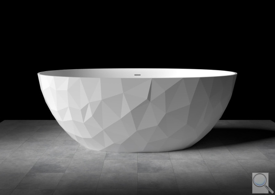 Volně stojící vana SAT Meda 167x82,3 cm litý mramor levá i pravá bílá SATME1670. obr. 1