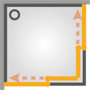 Sprchový kout čtverec 80x80x185 cm, 90x90x185 cm Multi Basic. Schéma posuvu&nbsp;