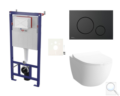 Cenově zvýhodněný závěsný WC set SAT do lehkých stěn / předstěnová montáž+ WC VitrA Sento SIKOSSSEN68K. obr. 1