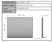 Zrcadlo s LED osvětlením Naturel 100x80 cm CALA10080 (obr. 3)