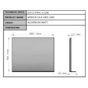 Zrcadlo s LED osvětlením Naturel 100x80 cm CALA10080. obr. 3&nbsp;
