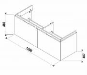 Koupelnová skříňka nízká Laufen Pro 100x33,5x35 cm bílá H4831110954631 (Technický nákres)