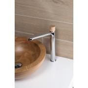 Vysoká umyvadlová baterie SAT Fusion bez výpusti páka světlé dřevo SATBSFU285DS. obr. 6