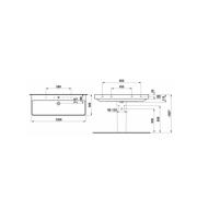 Umyvadlo Laufen Pro S 120x46 cm otvor pro baterii uprostřed H8149650001041. technický nákres 