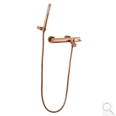 Vanová baterie Paffoni Light se sprchovým setem 150 mm růžové zlato LIG023ROSE. 