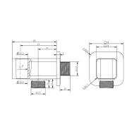 Podomítkový vývod Optima chrom SIKOBSPVD42. Technický nákres&nbsp;