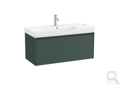Koupelnová skříňka s umyvadlem Roca ONA 100x50,5x46 cm zelená mat ONA1001ZZM. obr. 1